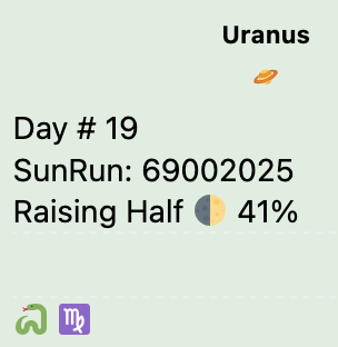 Read more about the article Today is SunRun 690002025 Uranus Day 19